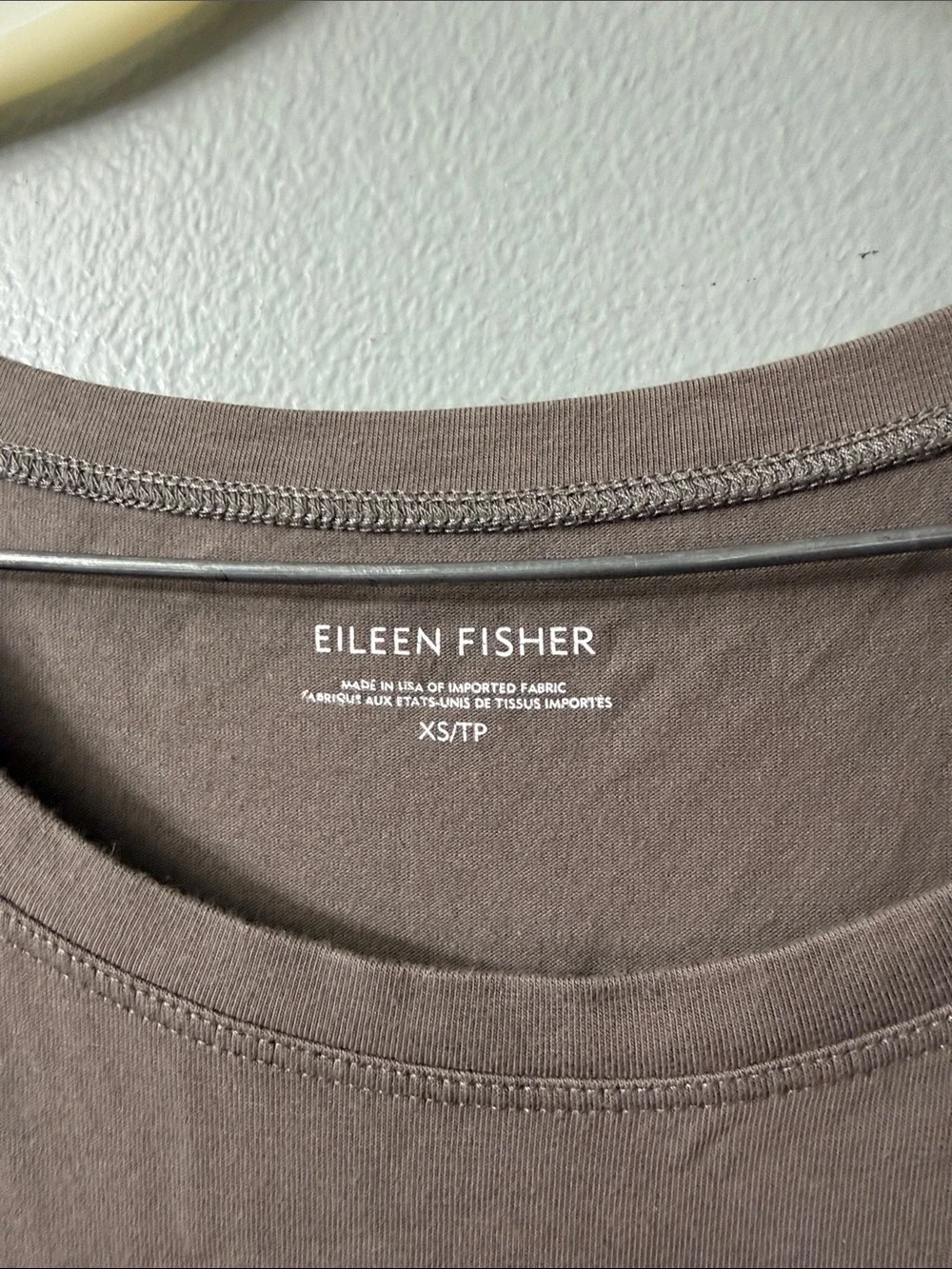 Eileen Fisher Scoop Neck Tee shirt dress Taupe Brown XS